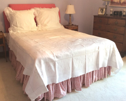Linen Embroidered Coverlet