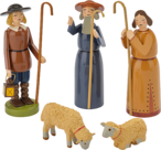 Nativity Scene 5 Figurines: Shephards and Sheep