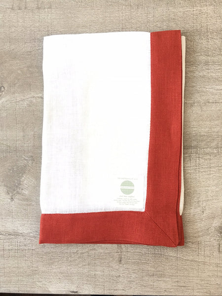 Napkins:  Cream/ Tangerine