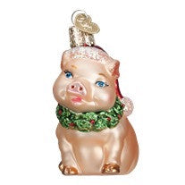 Old World Christmas Holly Pig