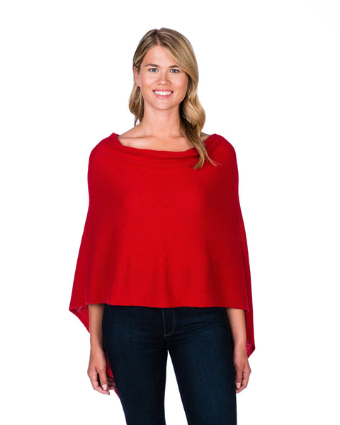 Alashan 100% Cashmere Topper:  Crimson