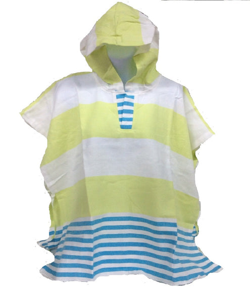 Derin Kid's Poncho:  Turquoise/Green