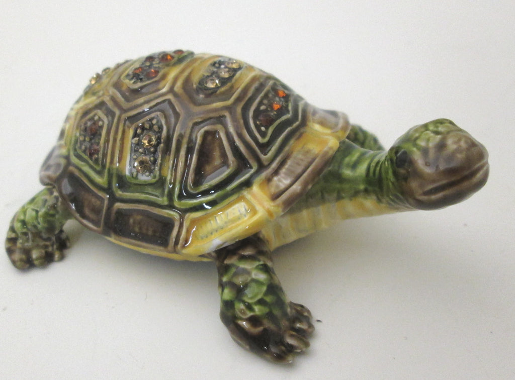 Kubla Crafts Bejeweled Topaz Sea Turtle Box